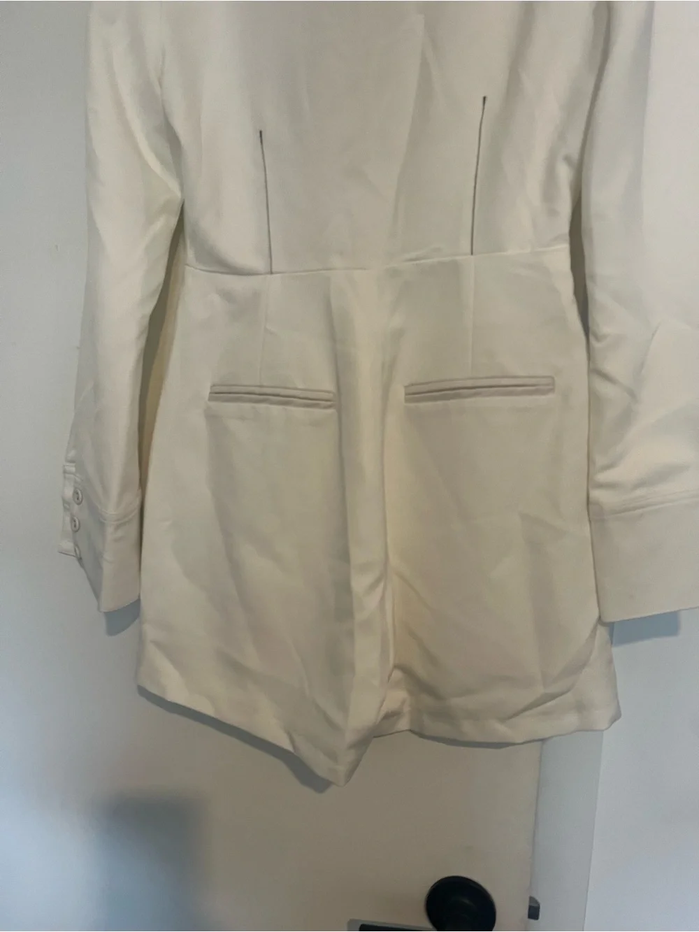 Maniere De Voir Off-White Tailored Blazer Romper
